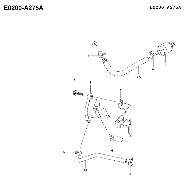 Fuel System Diagram and Parts List for FH531V 2001-03 Husqvarna Engine