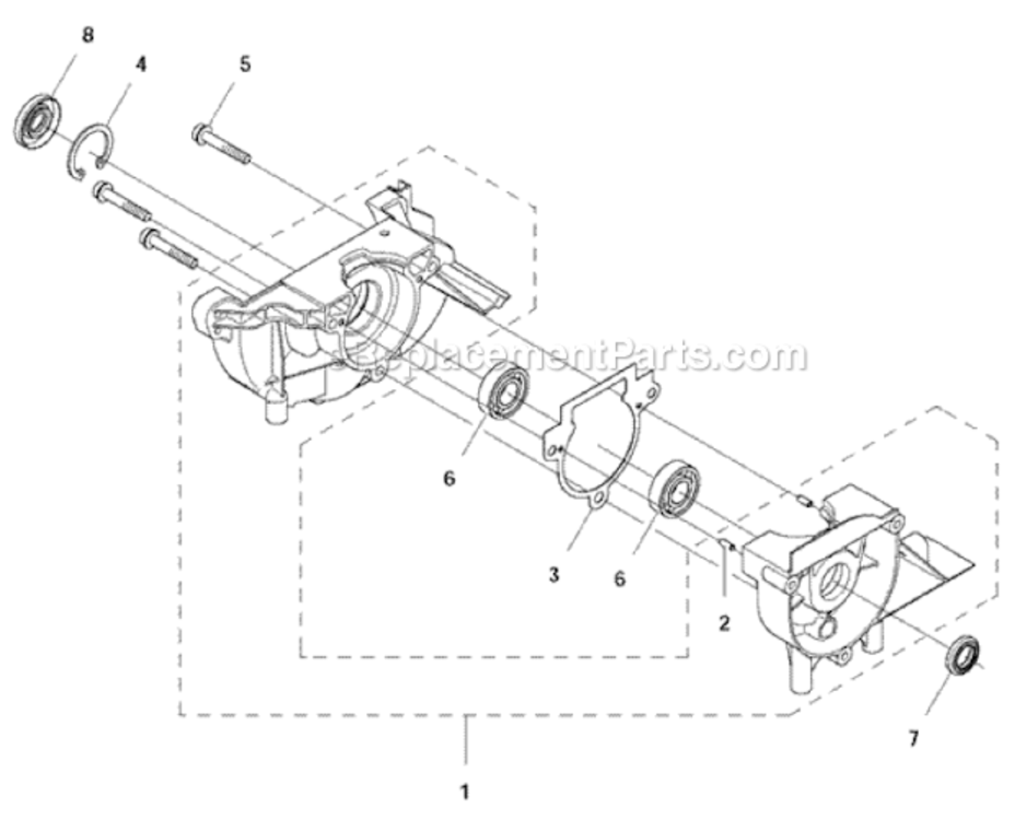 Crankcase Diagram and Parts List for 122LDX  Husqvarna Trimmer