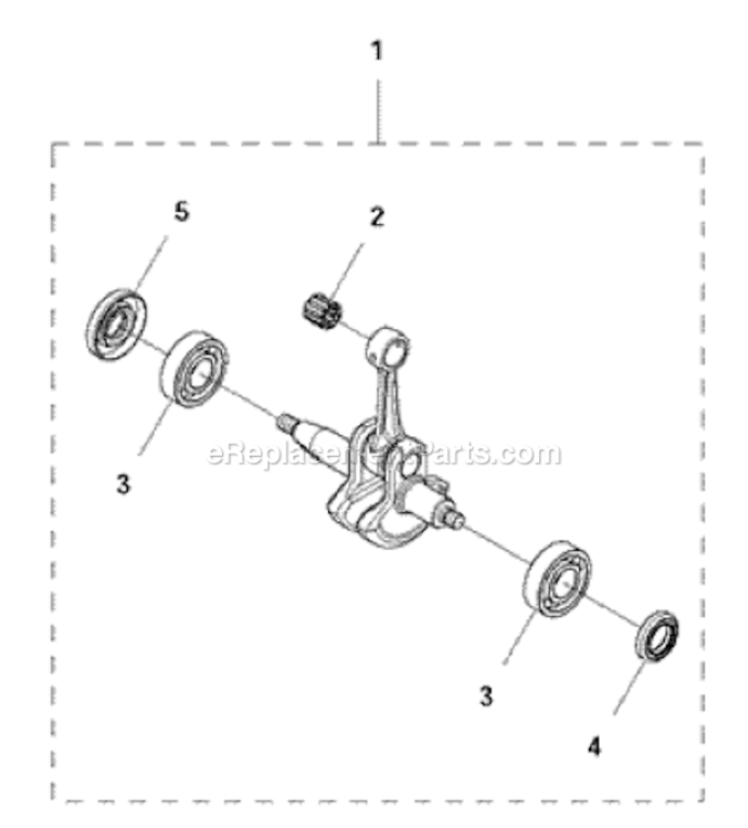 Crankshaft Diagram and Parts List for 122LDX  Husqvarna Trimmer