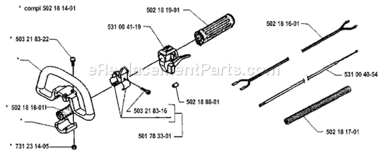 Page O Diagram and Parts List for 122L 122 L 1995-03 Husqvarna Trimmer