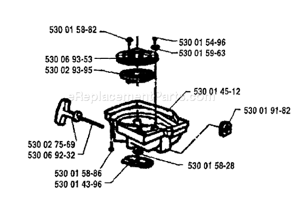 Page K Diagram and Parts List for 18H 1994-04 Husqvarna Trimmer
