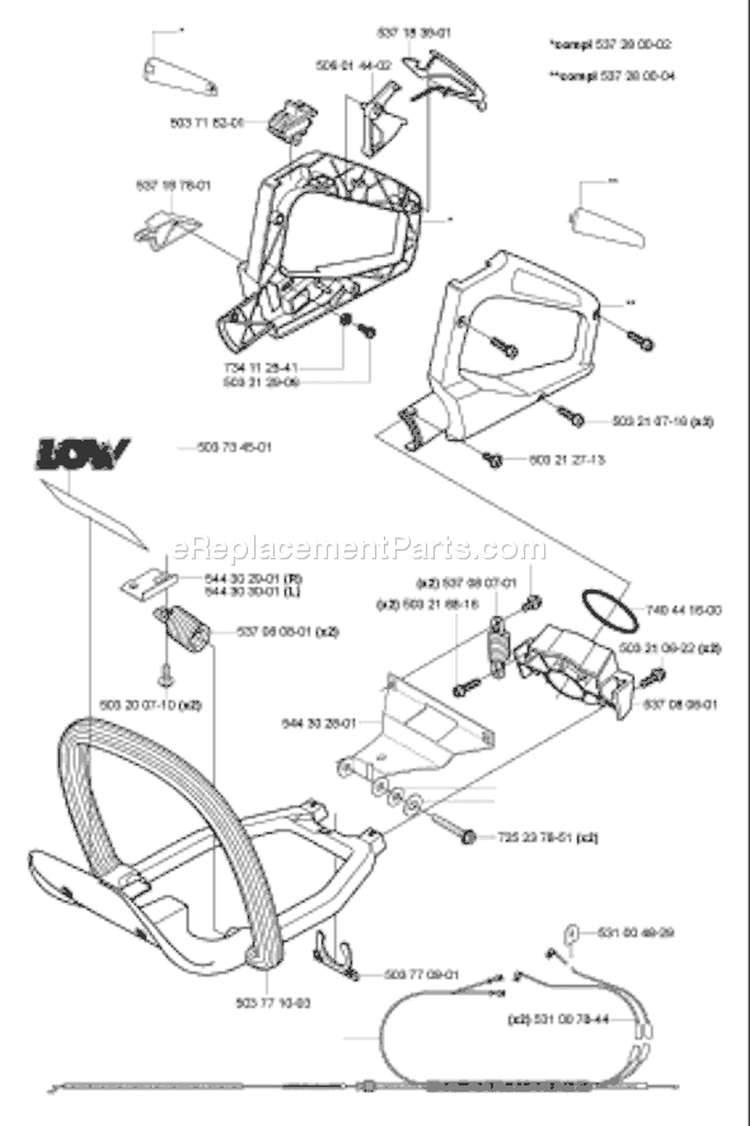 Page J Diagram and Parts List for 123 HD 60 2006-03 Husqvarna Hedge Trimmer