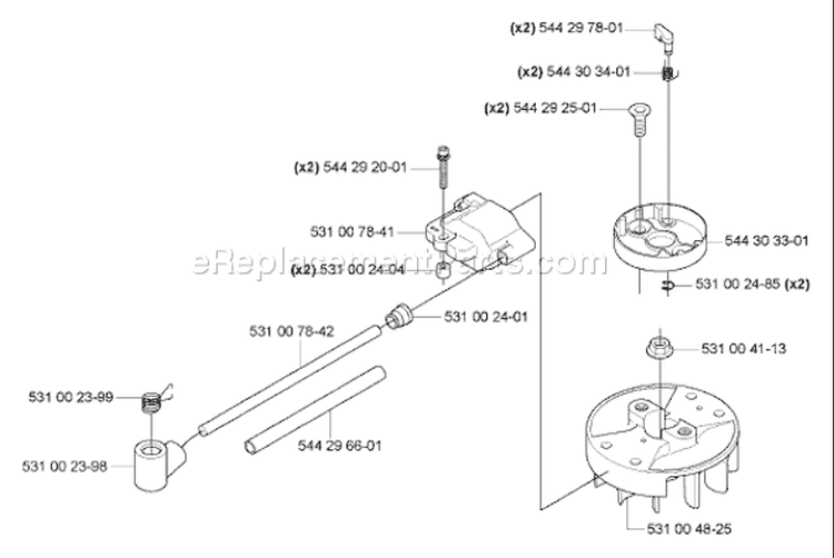Page K Diagram and Parts List for 123 HD 60 2006-03 Husqvarna Hedge Trimmer