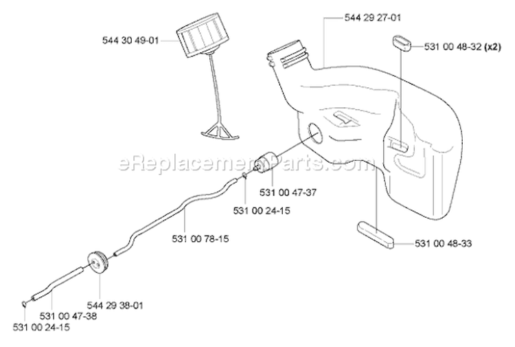 Page H Diagram and Parts List for 123 HD 60 2006-03 Husqvarna Hedge Trimmer