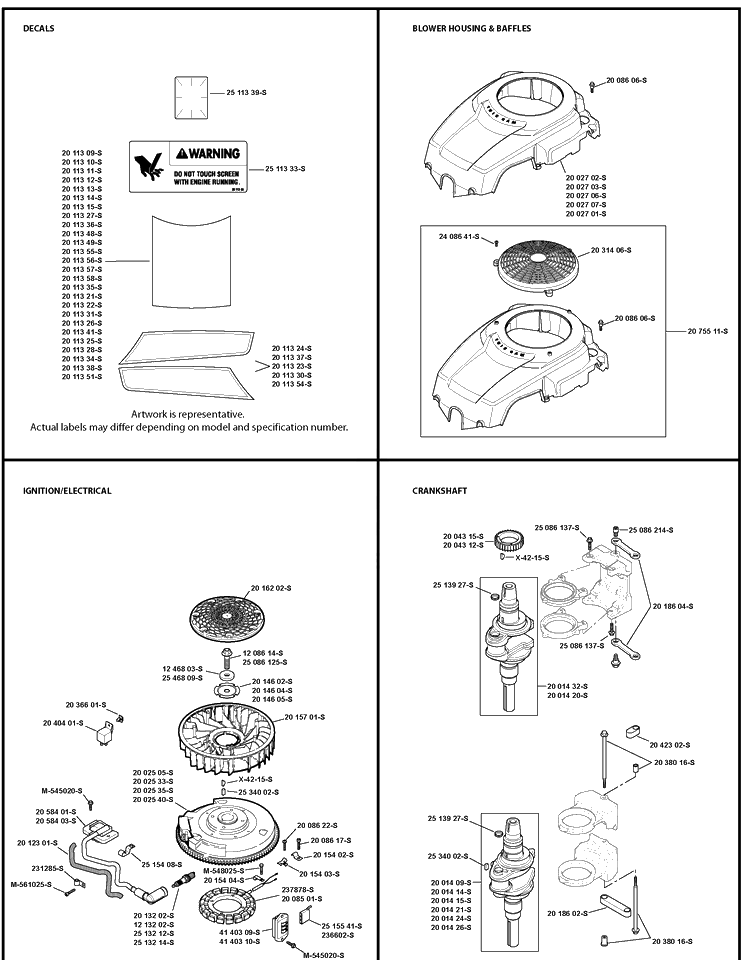 Kohl Engine 3 Diagram and Parts List for YTH20K46 (917289543)(2010-02) Husqvarna Lawn Mower