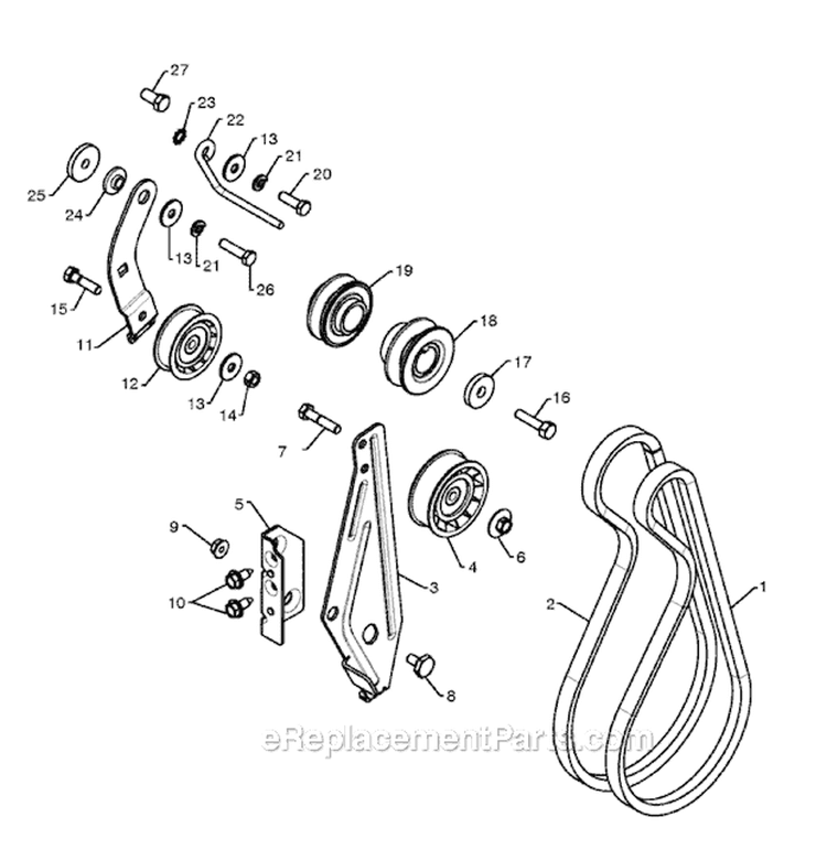 Belt Guard And Pulley Diagram and Parts List for 12527HV 96193005300 -2010-06 Husqvarna Snow Blower