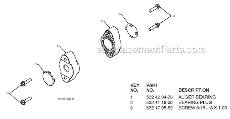 Auger Housing And Impeller Diagram and Parts List for 12527HV 96193005300 -2010-06 Husqvarna Snow Blower