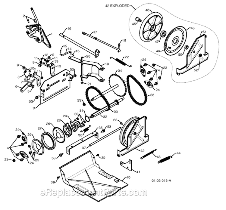 Page S Diagram and Parts List for 12527HV 96193005301 -2010-07 Husqvarna Snow Blower