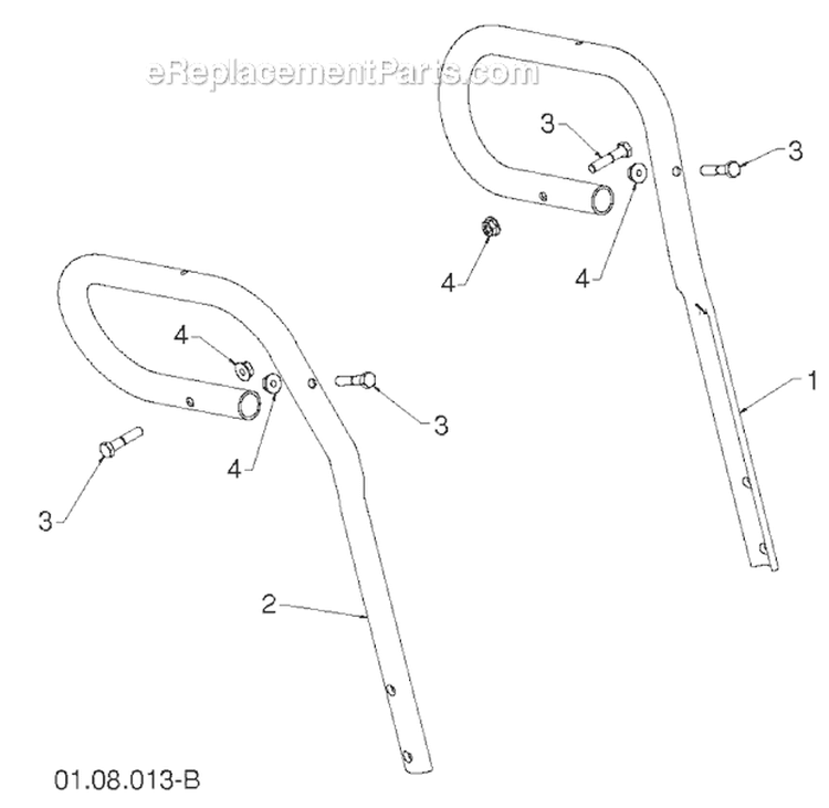 Handle And Controls Diagram and Parts List for 12527HV 96193007100 -2011-06 Husqvarna Snow Blower