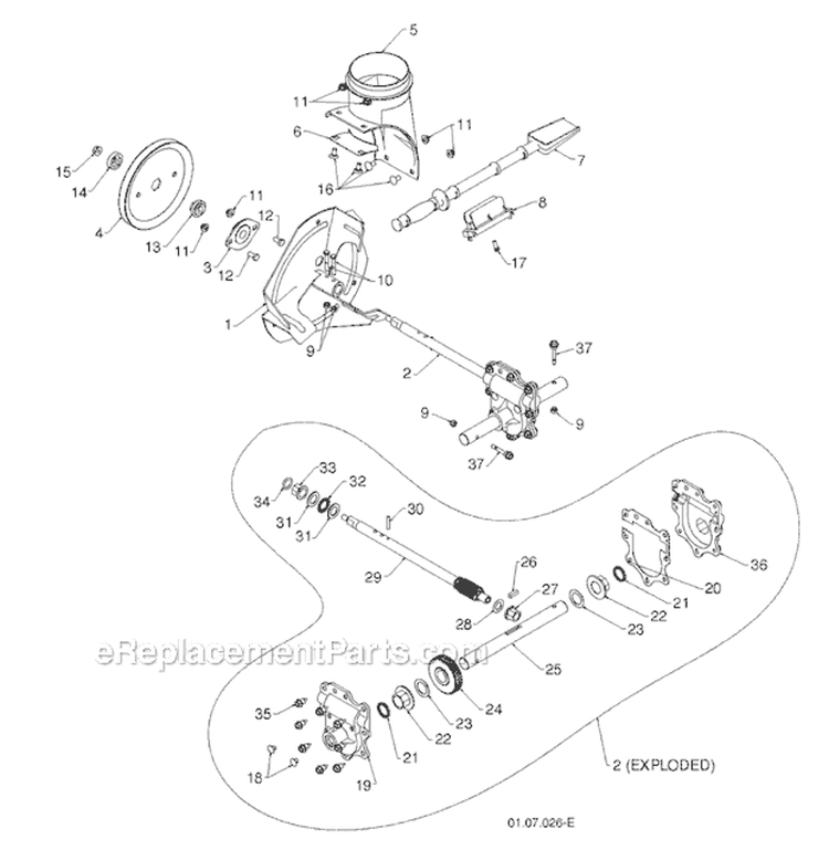 Page K Diagram and Parts List for 12527HV 96193007101 -2011-07 Husqvarna Snow Blower