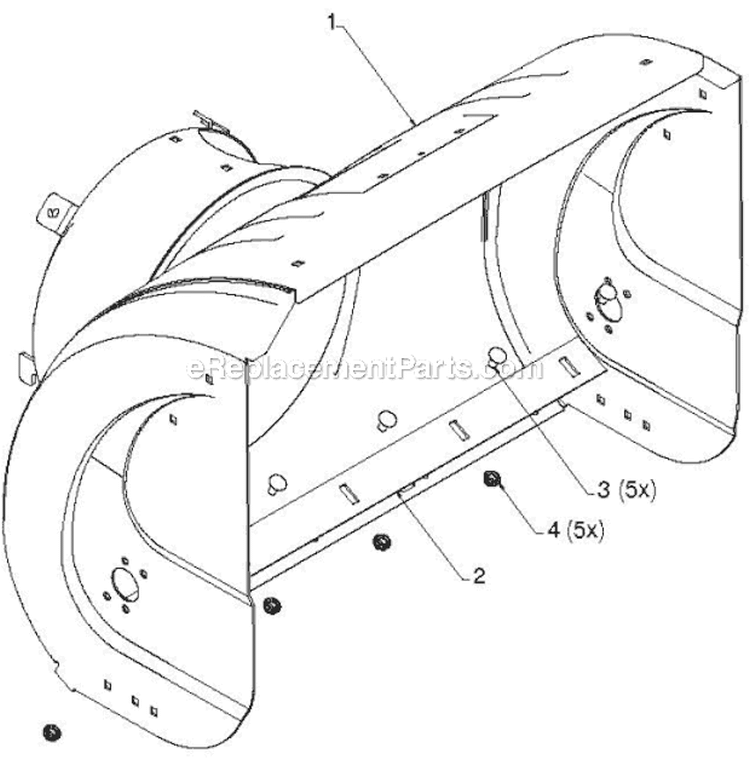 Auger Housing Impeller Diagram and Parts List for 12527HV 96193007103 - 2012-06 Husqvarna Snow Blower