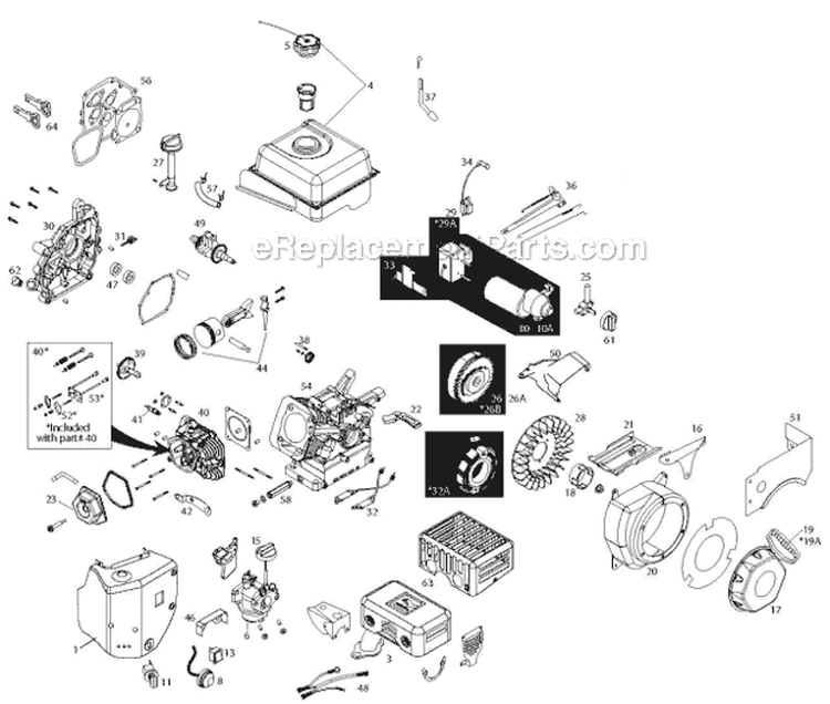 Engine Diagram and Parts List for 12527HV 96193007103 - 2012-06 Husqvarna Snow Blower