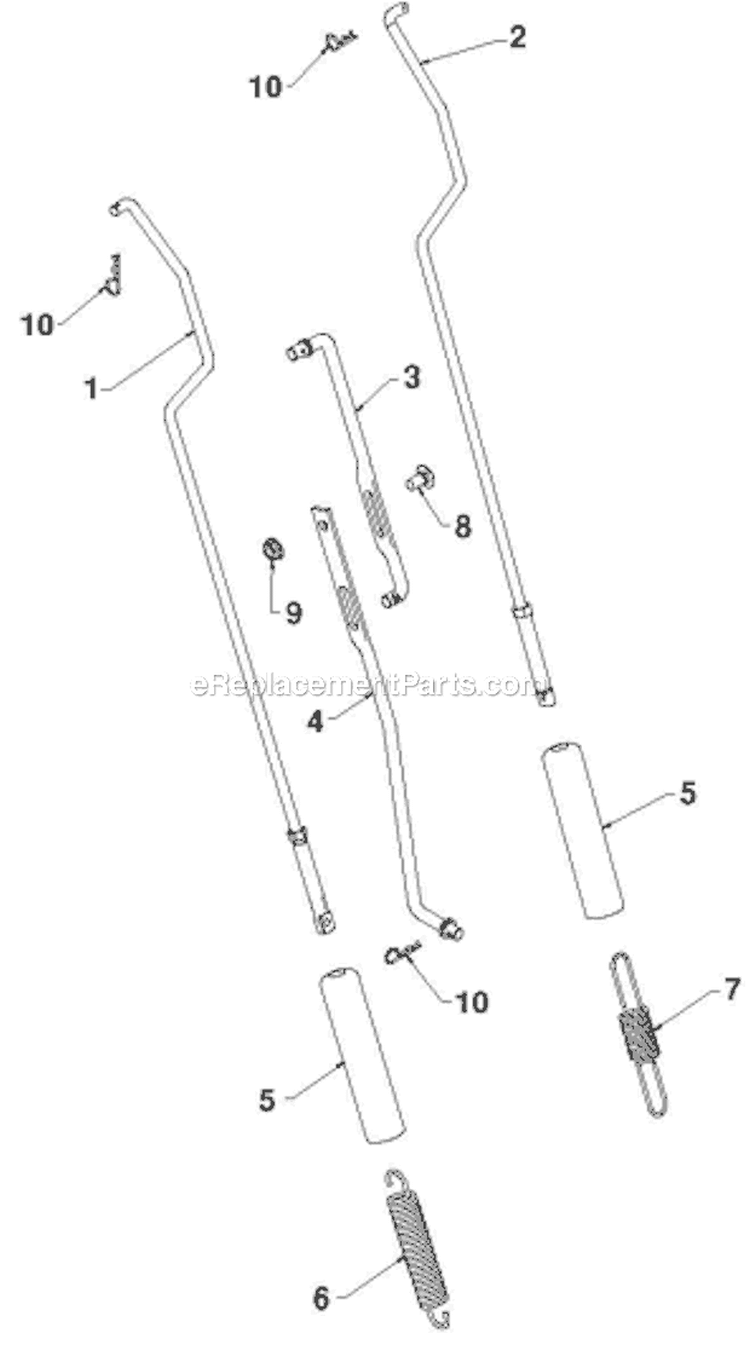 Handle and Controls Diagram and Parts List for 12527HV 96193007103 - 2012-06 Husqvarna Snow Blower
