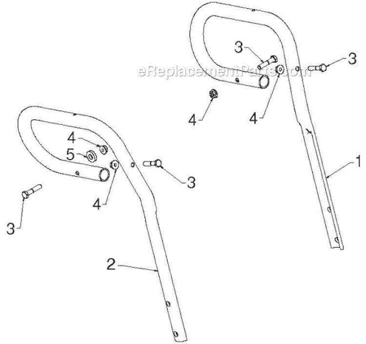 Handle and Controls Diagram and Parts List for 12527HV 96193007103 - 2012-06 Husqvarna Snow Blower