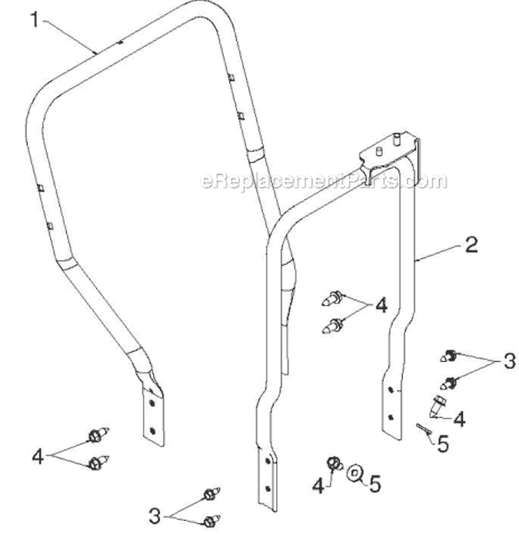 Handle and Controls Diagram and Parts List for 12527HV 96193007103 - 2012-06 Husqvarna Snow Blower