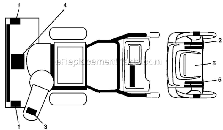 Decals Diagram and Parts List for 12527HV 96193007103 - 2012-06 Husqvarna Snow Blower