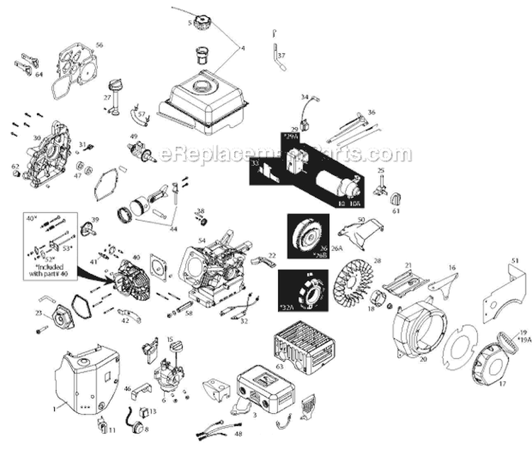 Engine Diagram and Parts List for 12527HV 96193007104 - 2012-06 Husqvarna Snow Blower