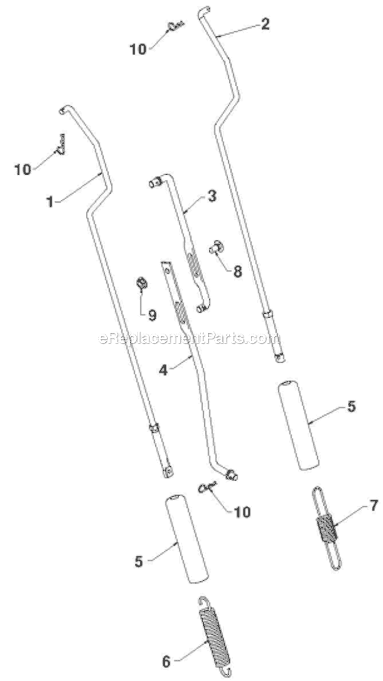 Handle and Controls Diagram and Parts List for 12527HV 96193007104 - 2012-06 Husqvarna Snow Blower