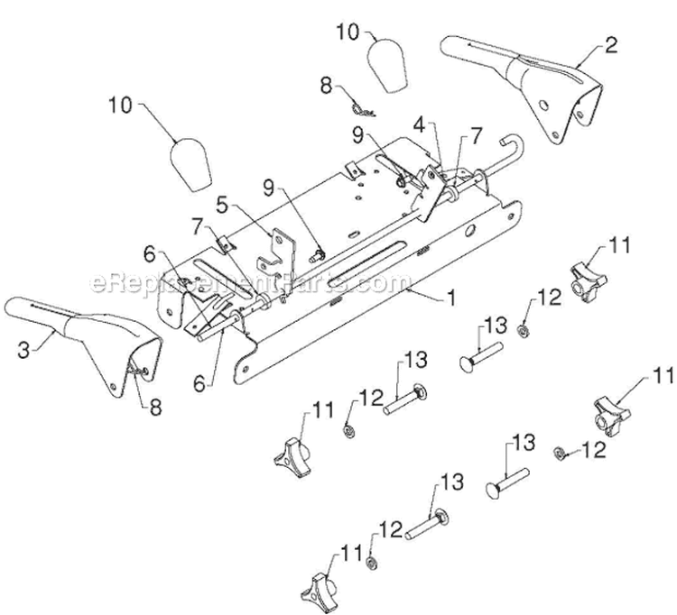 Handle and Controls Diagram and Parts List for 12527HV 96193007104 - 2012-06 Husqvarna Snow Blower