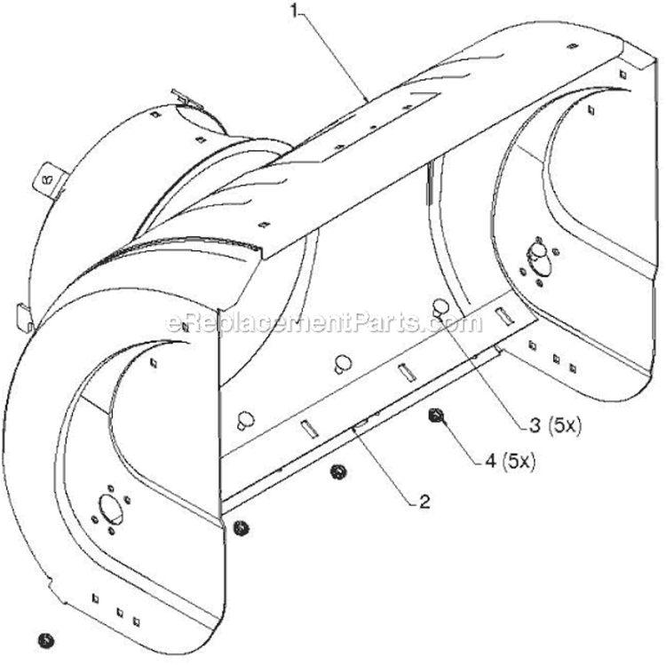 Auger Housing Impeller Diagram and Parts List for 12530HV 96193007200 - 2011-07 Husqvarna Snow Blower