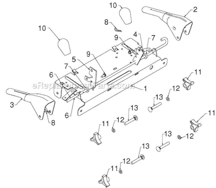Handle and Controls Diagram and Parts List for 12530HV 96193007200 - 2011-07 Husqvarna Snow Blower