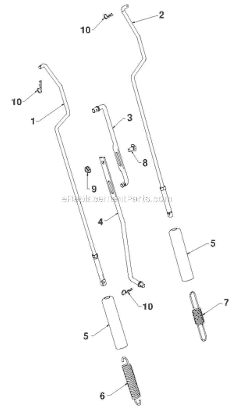 Handle and Controls Diagram and Parts List for 12530HV 96193007201 - 2012-06 Husqvarna Snow Blower