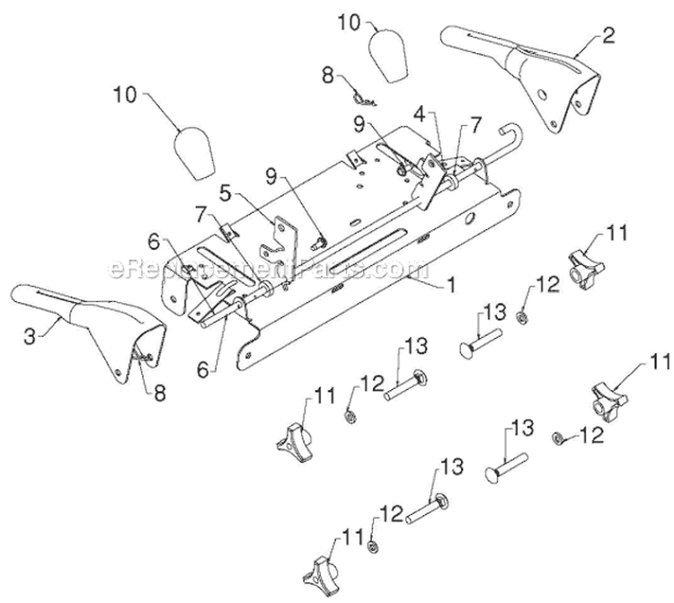 Handle and Controls Diagram and Parts List for 12530HV 96193007201 - 2012-06 Husqvarna Snow Blower