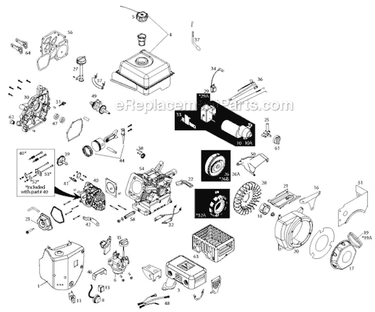 Engine Diagram and Parts List for 12530HV 96193007203 - 2012-08 Husqvarna Snow Blower