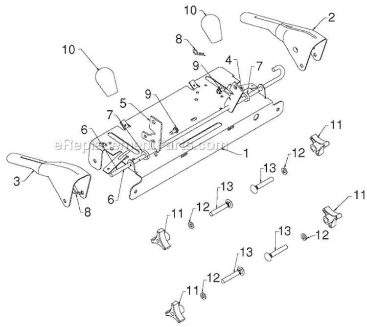 Handle and Controls Diagram and Parts List for 12530HV 96193007203 - 2012-08 Husqvarna Snow Blower