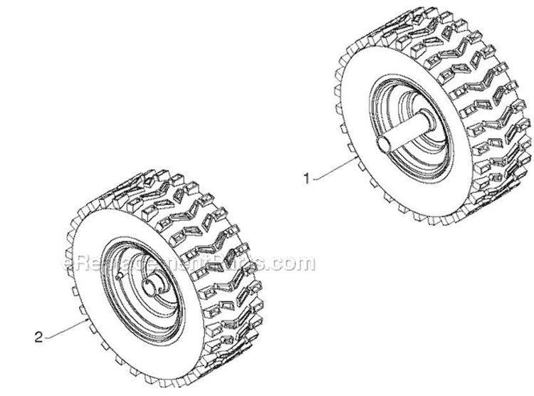 Wheels Tires Diagram and Parts List for 12530HV 96193007203 - 2012-08 Husqvarna Snow Blower