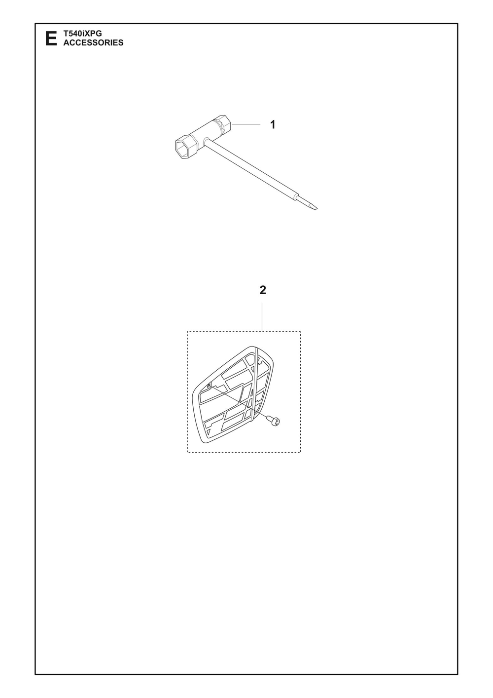 Accessories Diagram and Parts List for T540IXPG  Husqvarna Chainsaw