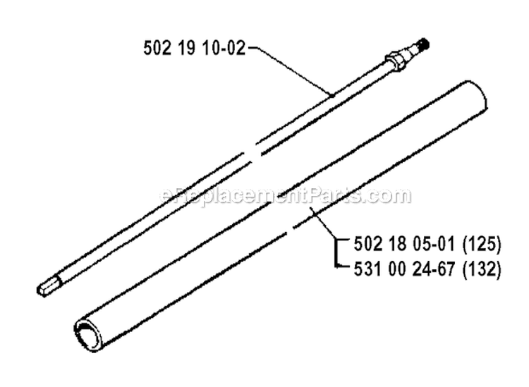 Shaft Diagram and Parts List for 125L 1990-11 Husqvarna Trimmer