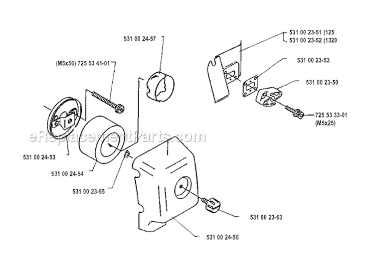 Air Filter Diagram and Parts List for 125RB 1990-11 Husqvarna Brush Cutter