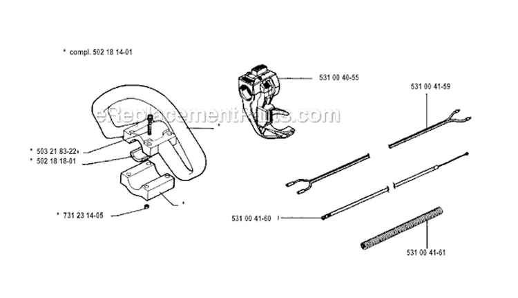Page K Diagram and Parts List for 125RB 1993-04 Husqvarna Brush Cutter