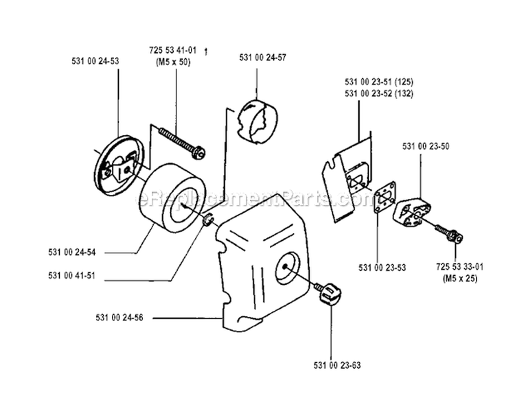 Air Filter Diagram and Parts List for 125RB 1993-04 Husqvarna Brush Cutter