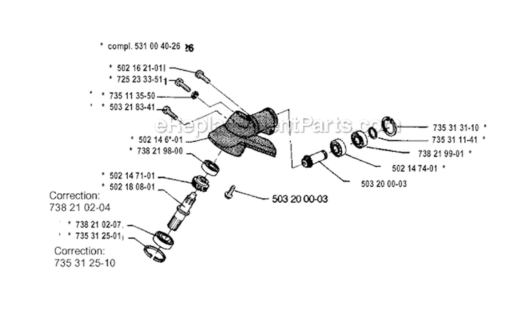 Bevel Gear 2 Diagram and Parts List for 125RB 1993-04 Husqvarna Brush Cutter