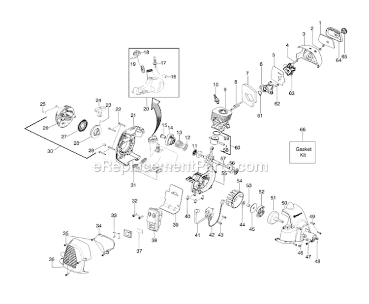 Engine Diagram and Parts List for 125R 2006-03 Husqvarna Brush Cutter
