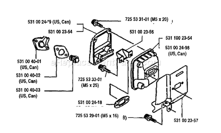 Page J Diagram and Parts List for 125E 125 E 1993-04 Husqvarna Edger