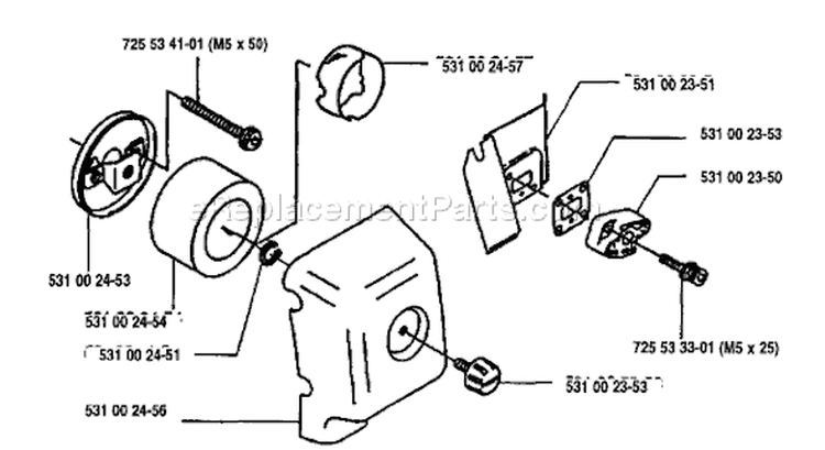 Page B Diagram and Parts List for 125E 125 E 1993-04 Husqvarna Edger