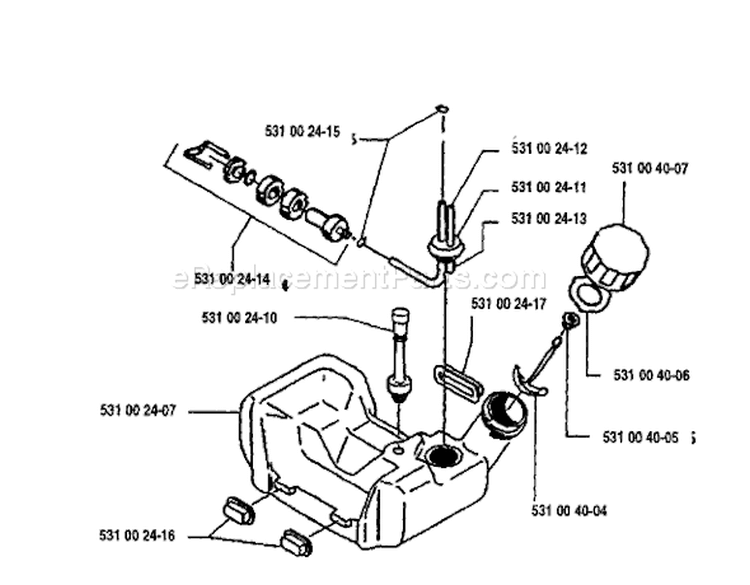 Page G Diagram and Parts List for 125E 125 E 1993-04 Husqvarna Edger