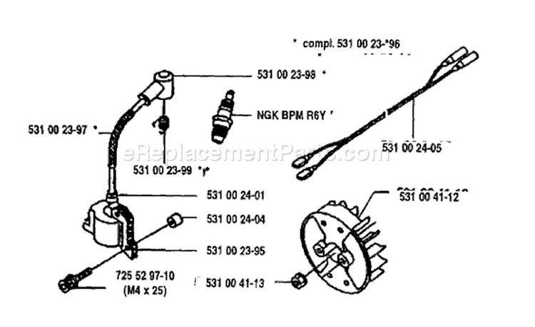 Page I Diagram and Parts List for 125E 125 E 1993-04 Husqvarna Edger