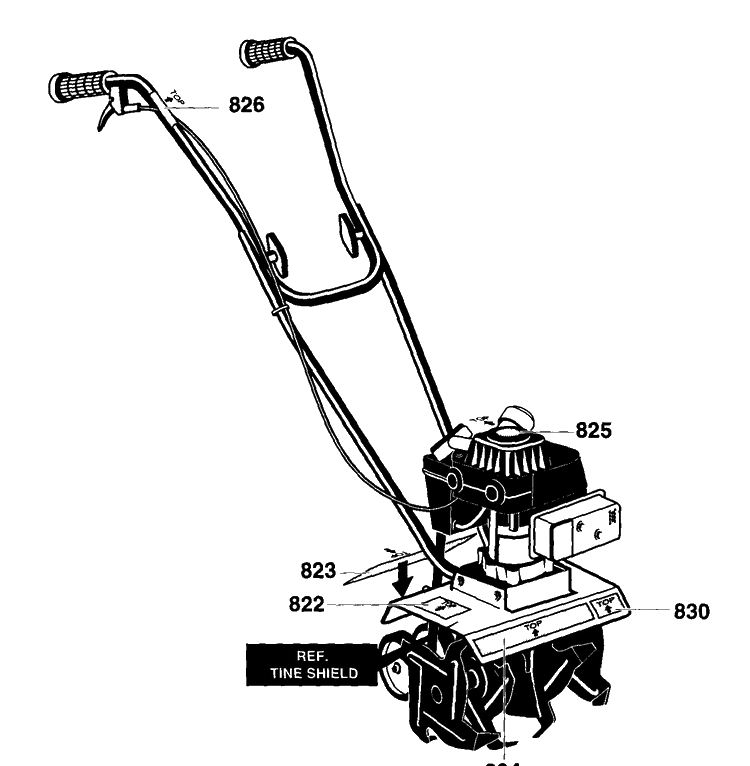 Decals Diagram and Parts List for CT16 1997-11 Husqvarna Tiller