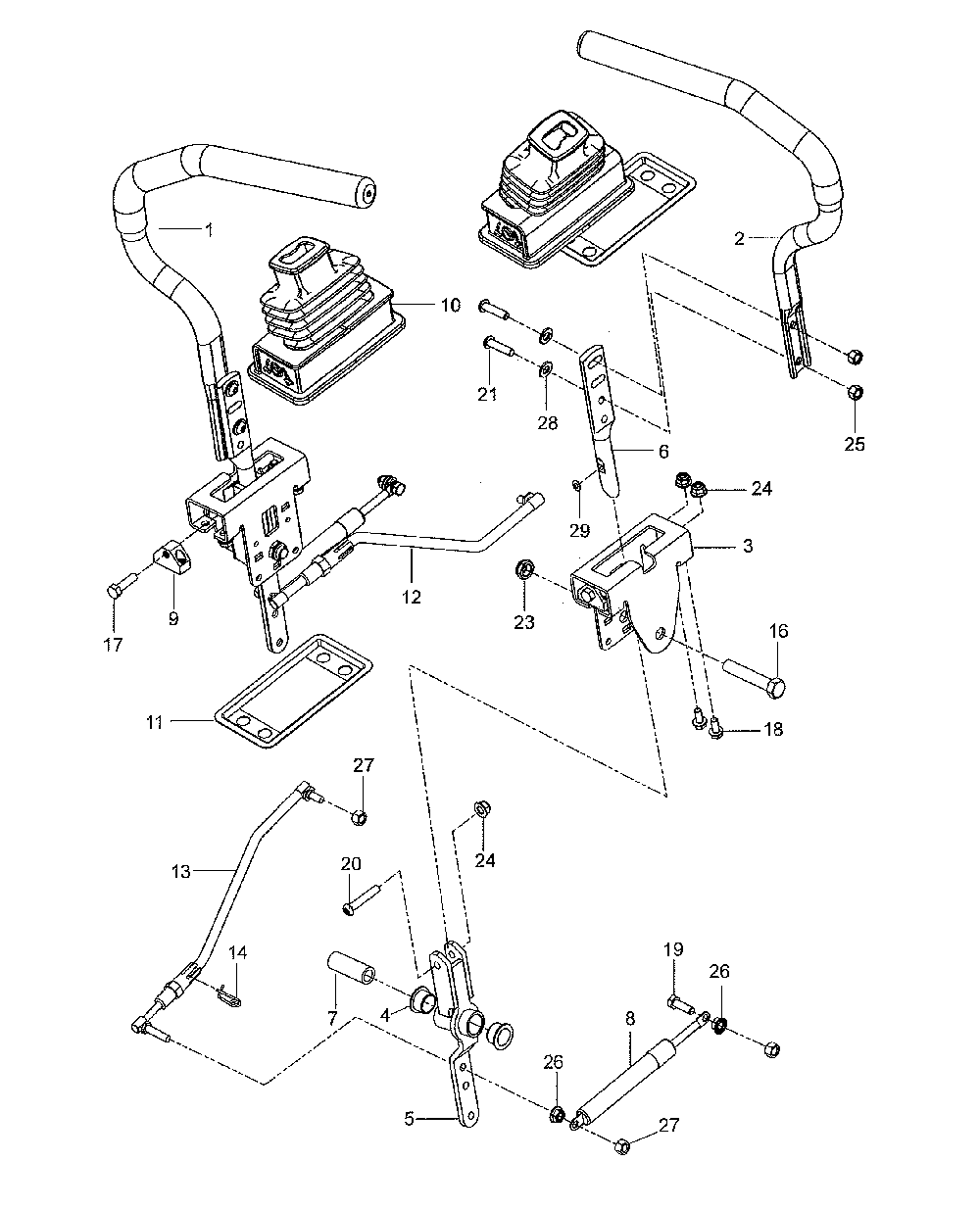 Steering Diagram and Parts List for 967924801-00  Husqvarna Lawn Mower