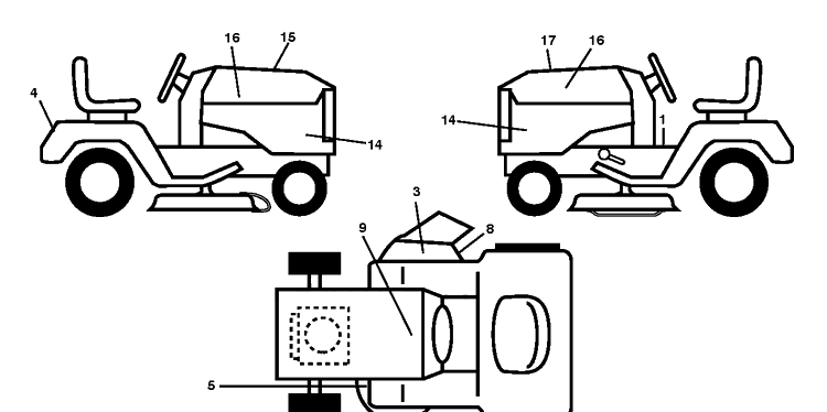 Decals Diagram and Parts List for LGT2654 (96045004700)(2013-08) Husqvarna Lawn Tractor