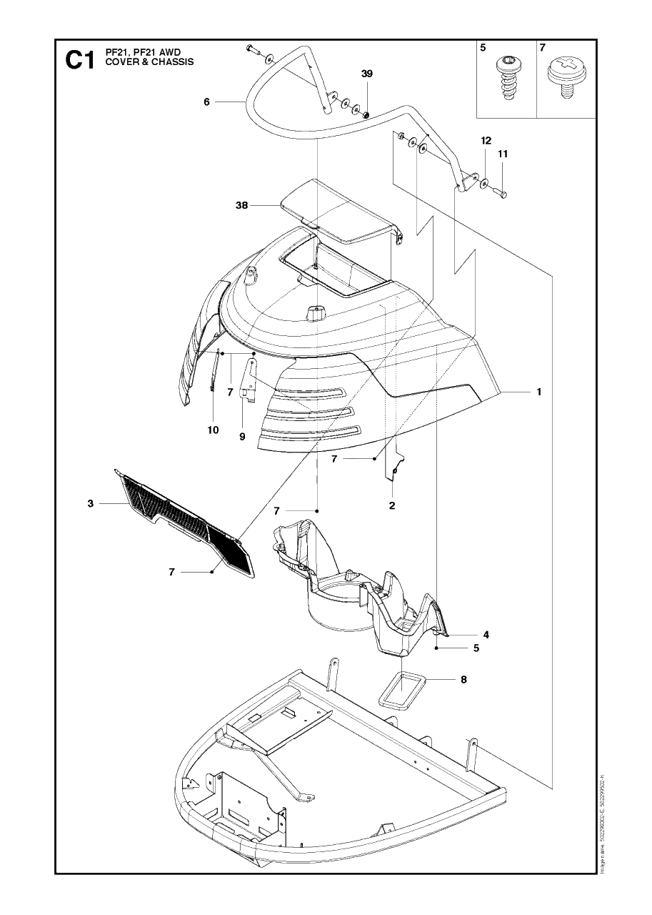 Chassis And Enclosures 3 Diagram and Parts List for PF21AWD (965192501)(2011-03) Husqvarna Lawn Tractor