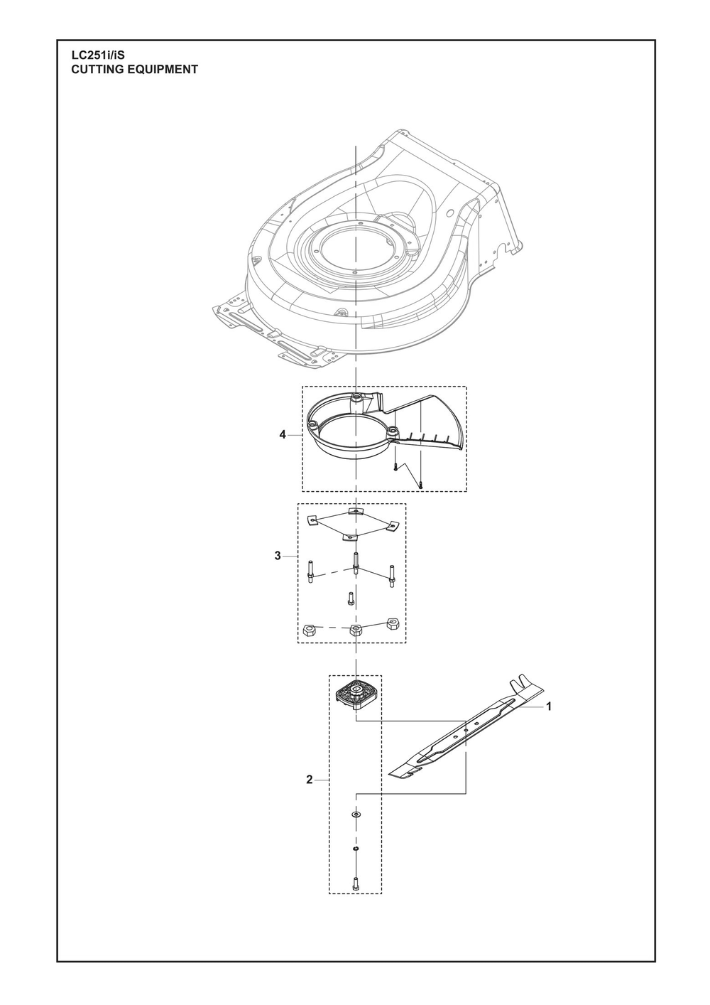 Cutting Equipment Diagram and Parts List for LC251I  Husqvarna Lawn Mower