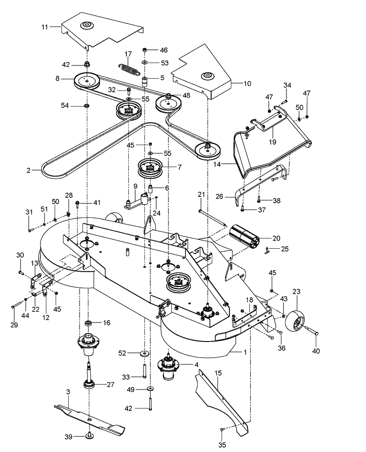 Mower Deck / Cutting Deck Diagram and Parts List for M-ZT61BF (96717700400)(2013-01) Husqvarna Lawn Mower
