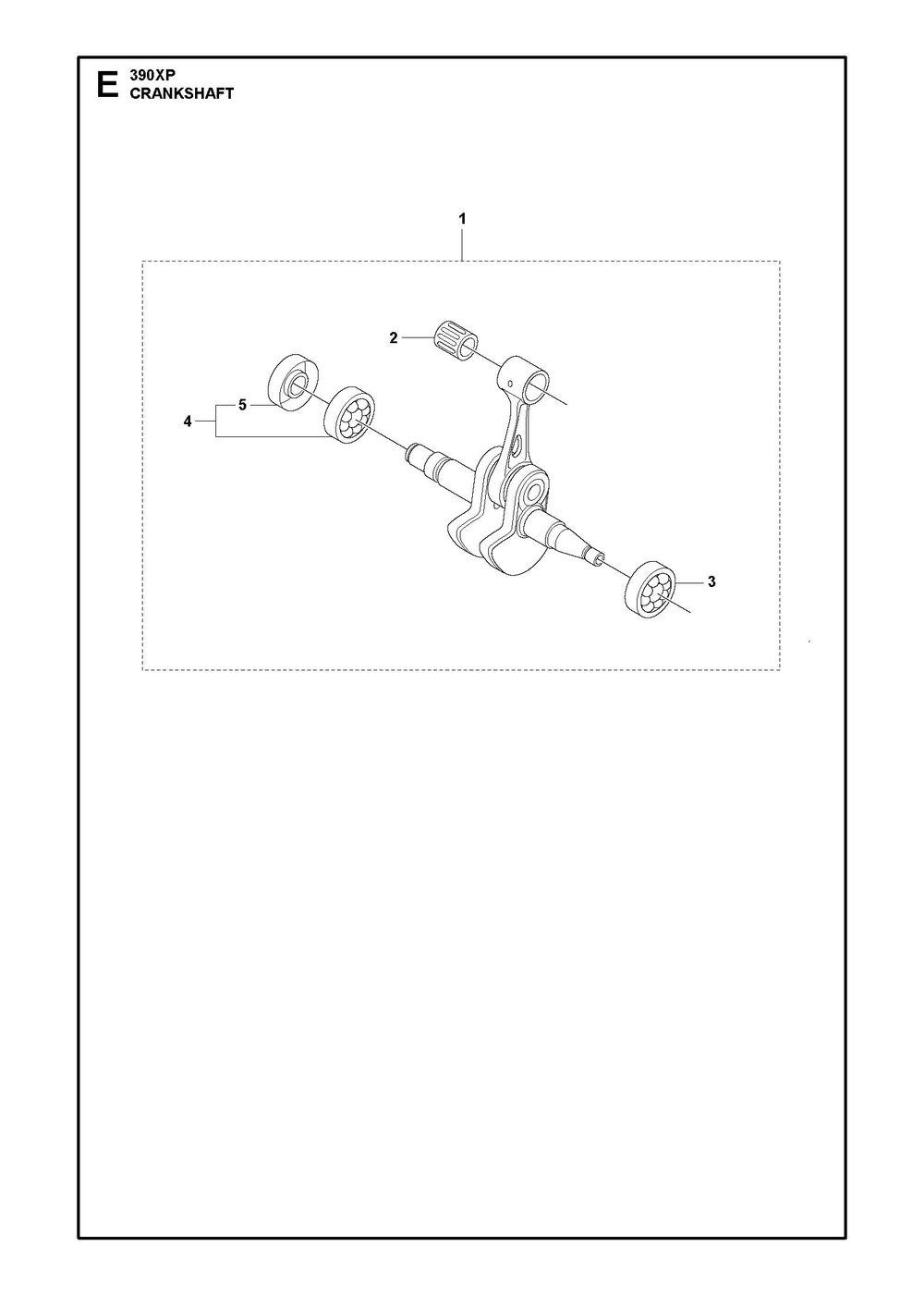 Crankshaft Diagram and Parts List for 390XP-390XPG 390 XP W - 390 XP GW Husqvarna Chainsaw