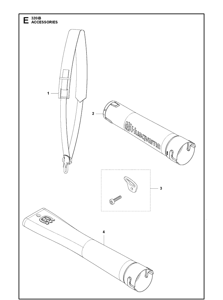 Accessories Diagram and Parts List for 320IB  Husqvarna Leaf Blower / Vacuum