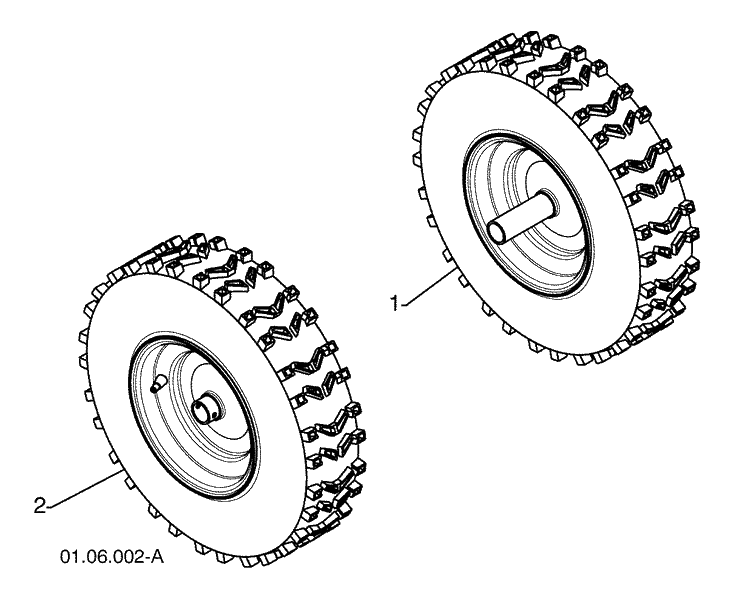 Wheels / Tires Diagram and Parts List for 924SB (96193003500)(2008-10) Husqvarna Snow Blower